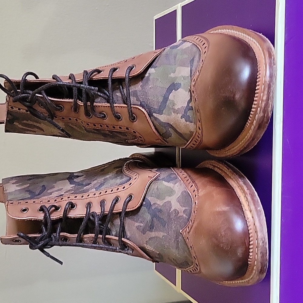 Taft handmade camo leather boots